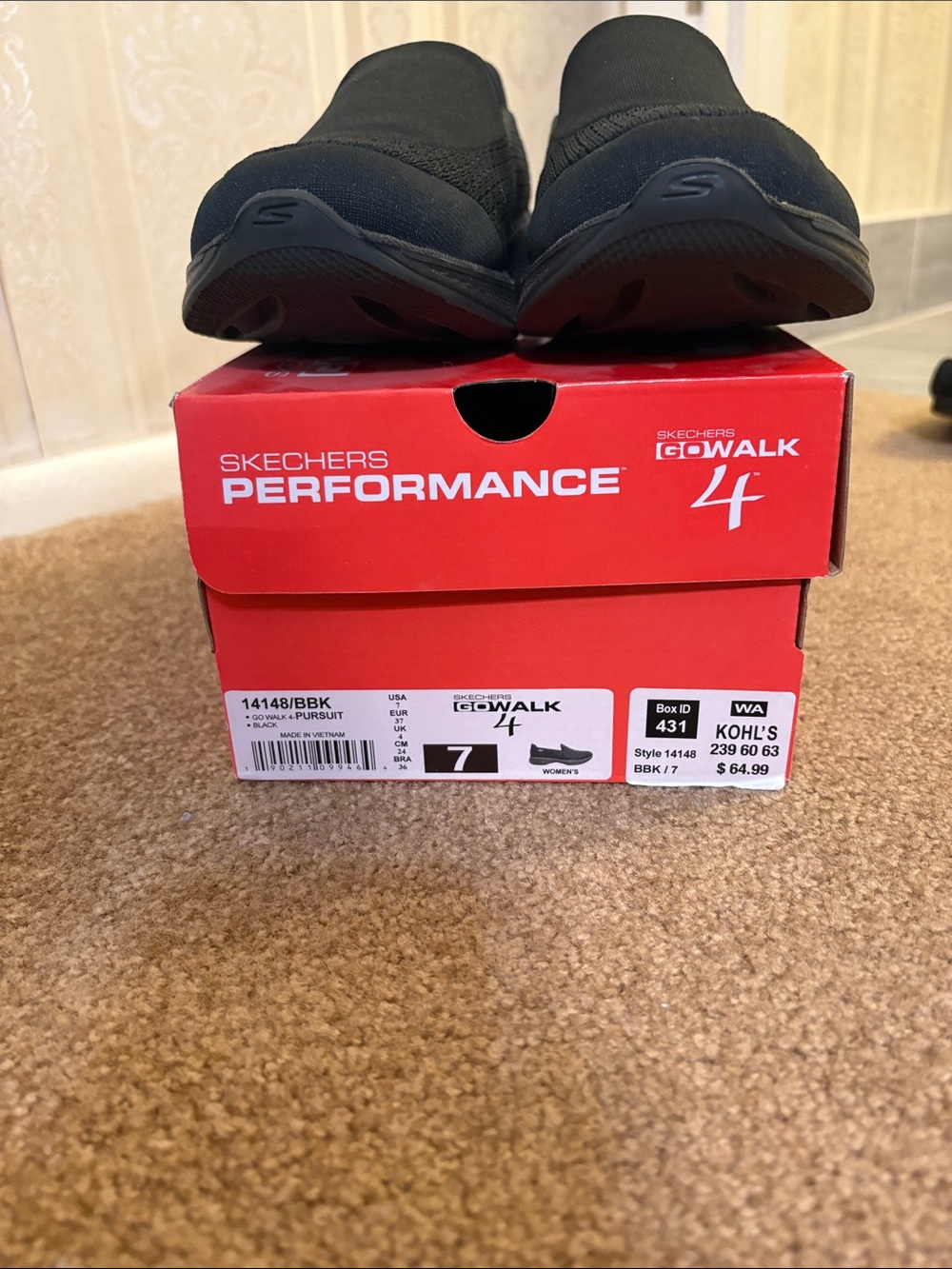 Skechers GOwalk 4 Women's Black Slip-On Sneakers
